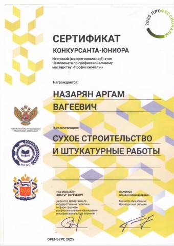 Межрегиональный этап Чемпионата профессионального мастерства «Профессионалы» по компетенции «Сухое строительство и штукатурные работы»